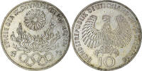 Bundesrepublik Deutschland 10 Mark Münze, Hambourg, SS, Silber, KM:135 -