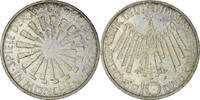 Bundesrepublik Deutschland 10 Mark Münze, Stuttgart, SS+, Silber -
