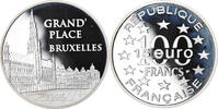 Frankreich 100 Francs-15 Euro Münze, Grand'Place de Bruxelles, BE -