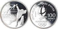 Frankreich 100 Francs Münze, Patinage de vitesse, BE, STGL, Silber -