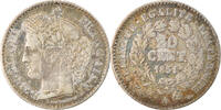 Frankreich 20 Centimes Münze, Cérès, Paris, S, Silber, KM:758.1 -