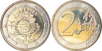Slowenien 2 Euro 10 ans de l'Euro, UNZ, Bi-Metallic, KM:107 -