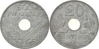 Frankreich 20 Centimes Münze, État français, Paris, VZ, Zinc -