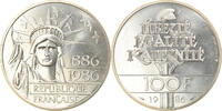 Frankreich 100 Francs Münze, Statue de la Liberté, STGL, Silber -