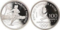 Frankreich 100 Francs Münze, patinage artistique, BE, STGL, Silber -