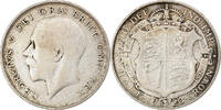 Großbritannien 1/2 Crown Münze, George V, S+, Silber, KM:818.1a -