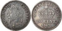Frankreich 20 Centimes Münze, Napoleon III, Napoléon III, Strasbourg -
