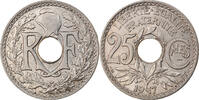 Frankreich 25 Centimes Münze, Lindauer, SS, Nickel, KM:867, Gadoury:379 -