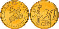 Monaco 20 Euro Cent Paris, UNZ, Messing, KM:171 -
