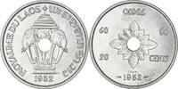 Lao 20 Cents Münze, Sisavang Vong, Paris, VZ+, Aluminium, KM:E2 -