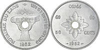 Lao 50 Cents Münze, Sisavang Vong, Paris, STGL, Aluminium, KM:E3 -