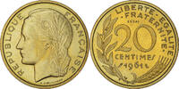 Frankreich 20 Centimes Münze, Paris, UNZ+, Aluminium-Bronze, KM:E107 -
