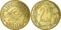 Kamerun 25 Francs Münze, Paris, ESSAI, UNZ+, Aluminum-Bronze, KM:E9 -