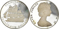 Bermuda 25 Dollars Münze, Elizabeth II, British Royal Mint, UNZ+ -