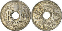 Frankreich 25 Centimes Münze, Lindauer, STGL, Kupfer-Nickel, KM:867a -