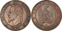 Frankreich 2 Centimes Münze, Napoleon III, Napoléon III, Paris, UNZ -