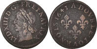 Frankreich Double Tournois Münze, Louis XIII, Double tournois de Warin, tête à gauche -