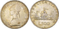 Italien 500 Lire Münze, Rome, SS+, Silber, KM:98 -
