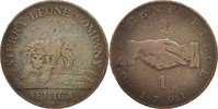 Sierra Leone Cent Münze, S, Bronze, KM:1 -