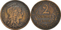 Frankreich 2 Centimes Münze, Dupuis, Paris, SS, Bronze, KM:841 -