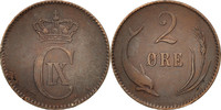 Dänemark 2 Öre Münze, Christian IX, SS, Bronze, KM:793.1 -