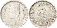 Ägypten 2 Piastres Münze, Farouk, British Royal Mint, SS, Silber -