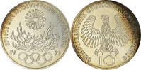 Bundesrepublik Deutschland 10 Mark Münze, Hambourg, VZ, Silber, KM:135 -