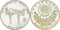 KOREA-SOUTH 5000 Won Münze, BE, STGL, Silber, KM:66 -