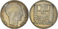 Frankreich 10 Francs Münze, Turin, Paris, S+, Silber, KM:878 -