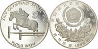 KOREA-SOUTH 10000 Won Münze, 1988 Olympics, BE, STGL, Silber, KM:75 -