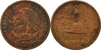 Mexiko 20 Centavos Münze, Mexico City, S+, Bronze, KM:440 -