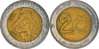 Algeria 20 Dinars Münze, Algiers, S+, Bi-Metallic, KM:125 -