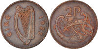 IRELAND REPUBLIC 2 Pence Münze, SS, Bronze, KM:21 -