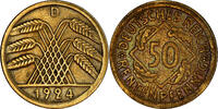 Deutschland, Weimarer Republik 50 Rentenpfennig Münze, Munich, SS -