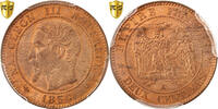 Frankreich 2 Centimes Napoleon III, Bordeaux, Bronze, PCGS -