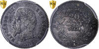 Frankreich 20 Centimes Napoleon III, Paris, Silber, PCGS -