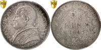 Papal States 2-1/2 Lire Pius IX, Rome, Silber, PCGS, KM:1384 -