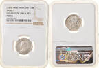 Thailand Salung = 1/4 Baht Münze, Rama V, Double-strike, NGC, STGL -