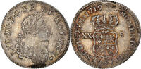 Frankreich 20 Sols, 1/6 ECU Münze, Louis XV, 1/6 Écu (XX – S) de France-Navarre, 20 Sols -