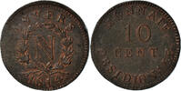 French States 10 Centimes Münze, FRENCH STATES, ANTWERP, Napoleon I, Wolschot, SS+ -