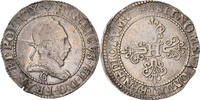 Frankreich 1/2 Franc au col plat Münze, Henri III, Saint Lô, SS -