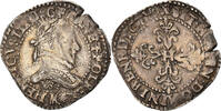Frankreich 1/2 Franc Münze, Henri III, Demi franc au col plat -