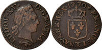 Frankreich Liard Münze, Louis XV, Liard à la vieille tête, Besançon -