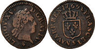 Frankreich Liard Münze, Louis XV, Reims, S+, Kupfer, KM:543.9 -