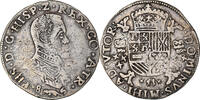 Spanische Niederlande 1/2 Ecu 1589/7 Arras Münze, Philip II, 1/2 Philipsdaalder SS
