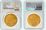 Papal States 10 Zecchini Pius VI, Bologna, Gold, NGC -