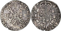 Spanische Niederlande 1/2 Patagon Münze, BRABANT, Philip IV -