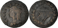 Frankreich 5 Centimes Münze, Dupré, Refrappage du Décime, S, Bronze -