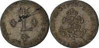 Frankreich 2 Sols Münze, Louis XV, Double sol (2 sous) en billon -