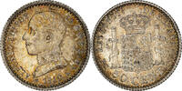 Spanien 50 Centimos Münze, Alfonso XIII, Madrid, UNZ, Silber, KM:730 -